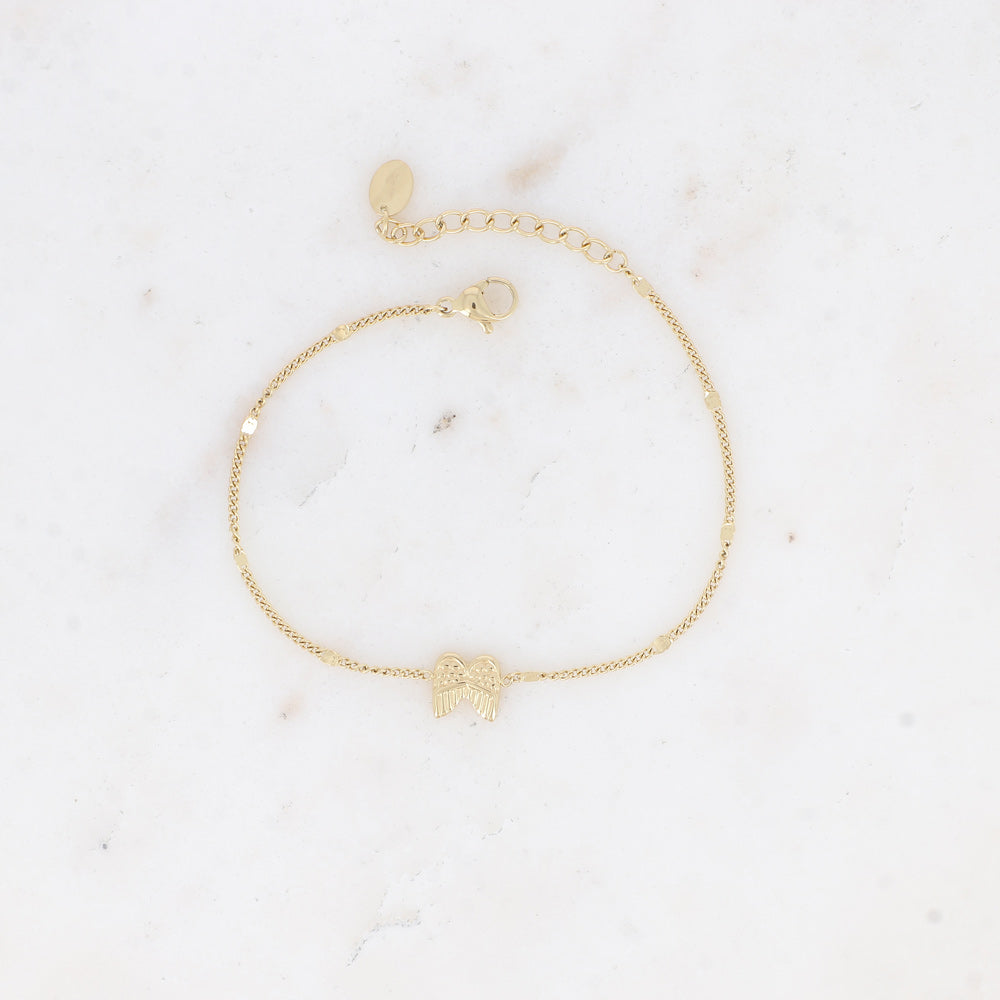 BRACELET Femme AILE ANGE ACIER DORE BOHM