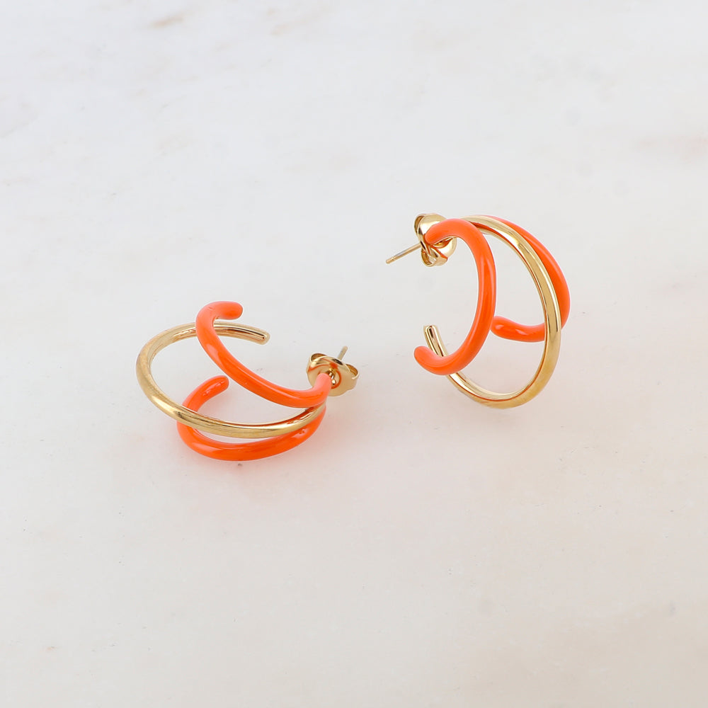 BOUCLES D OREILLES Femme ACIER doré