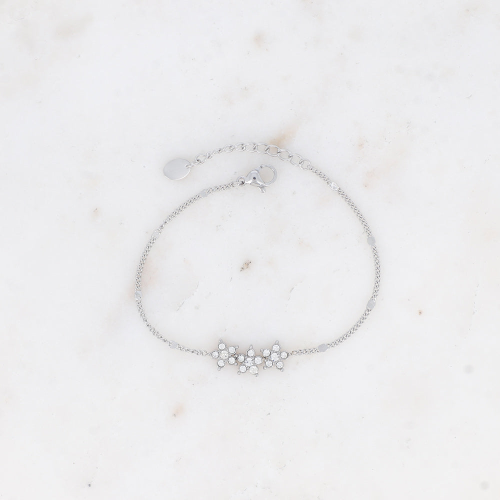 BRACELET Dame 3 fleurs acier inoxydable BOHM