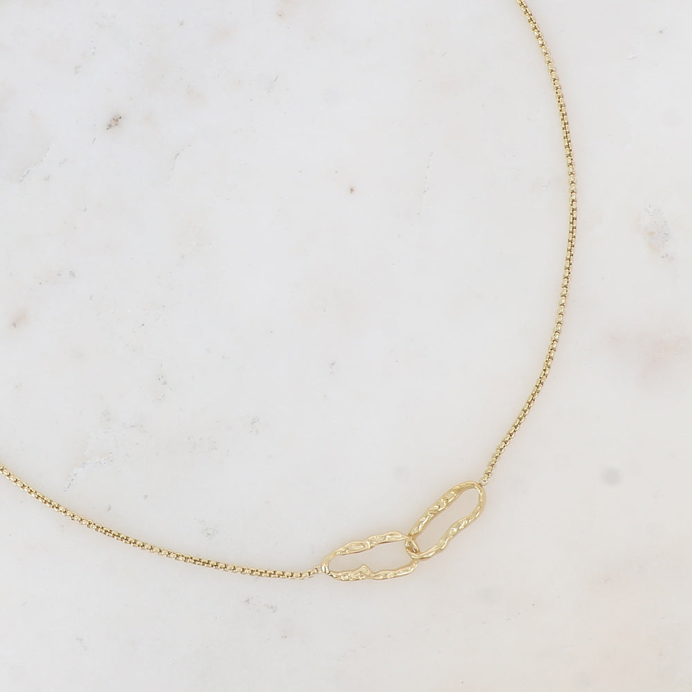 COLLIER Femme 2 ANNEAUX ENLACES BOHM