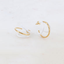 Charger l&#39;image dans la galerie, BOUCLES D OREILLES Femme ACIER LAQUE BLANC
