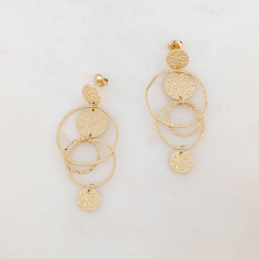 BOUCLES D'OREILLES Dame acier doré