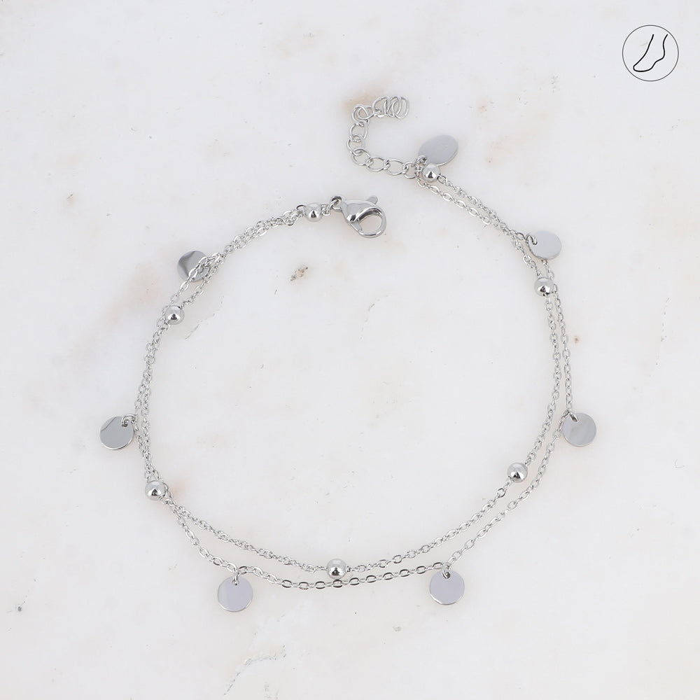 CHAINE DE CHEVILLE acier inoxydable 2 rangs BOHM