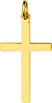 PENDENTIF OR JAUNE CROIX LISSE
