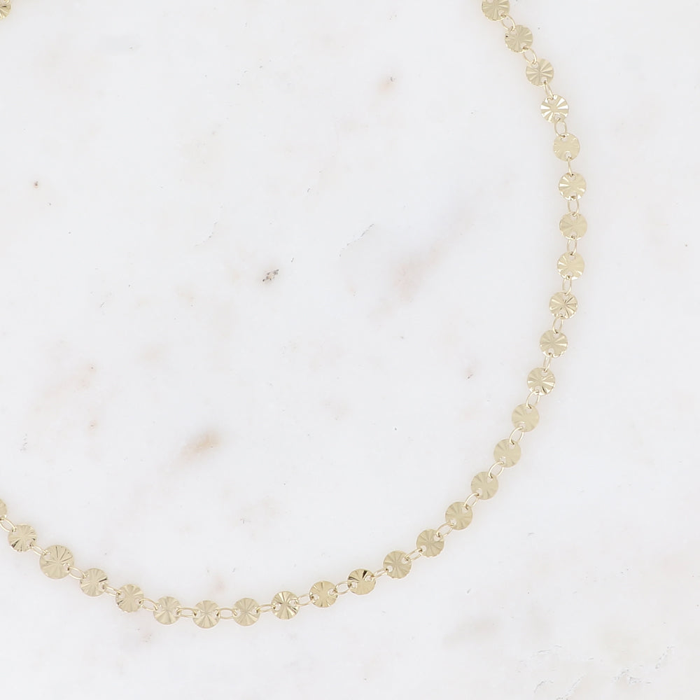 COLLIER Femme  MAILLONS RONDS MARTELAGE ETOILE ET ANNEAUX OVALES