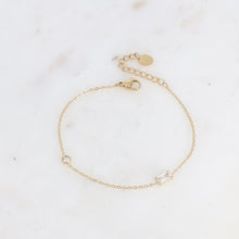 Charger l&#39;image dans la galerie, BRACELET Femme  Acier doré &quot;cristaux ronds et rectangles&quot; BOHM
