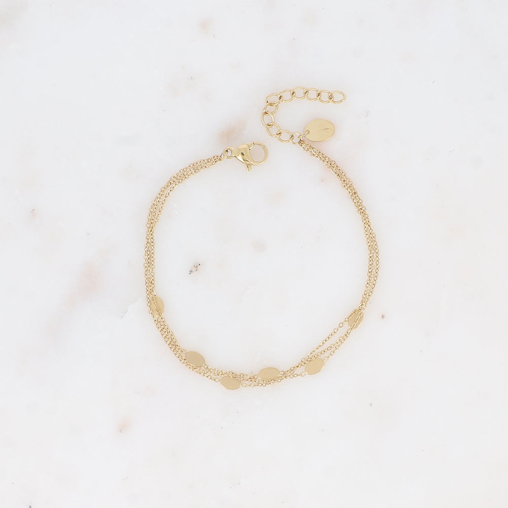 BRACELET Dame acier 3 rangs pampilles ovales BOHM