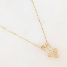 Charger l&#39;image dans la galerie, COLLIER Femme ACIER AVEC CHAINE COEURS ET STRASS
