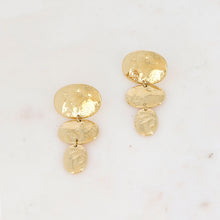 Charger l&#39;image dans la galerie, BOUCLE D&#39;OREILLE Femme PENDANTES ACIER DORE MARTELE IKITA
