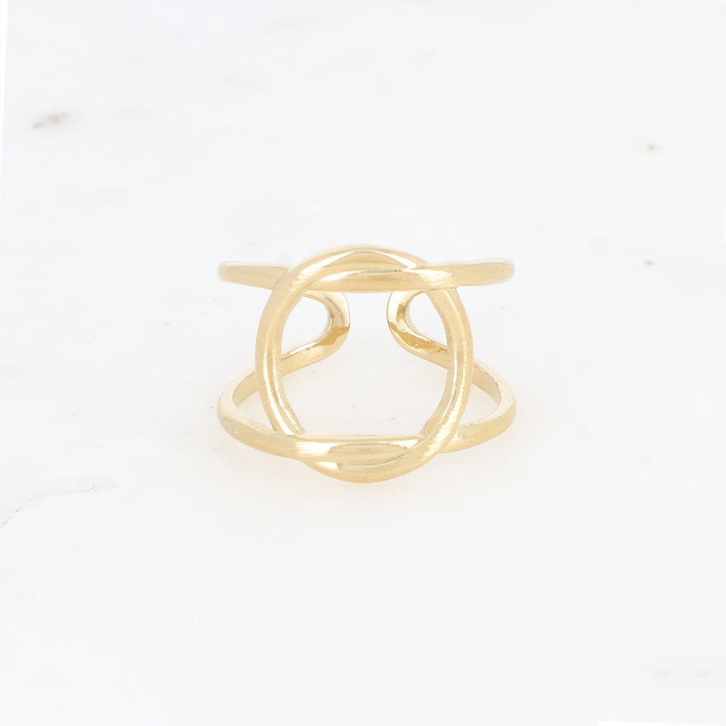 BAGUE AJUSTABLE Dame 2 rangs avec anneau IKITA