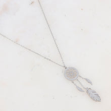Charger l&#39;image dans la galerie, COLLIER Dame  acier &quot;attrape-rêves&quot;
