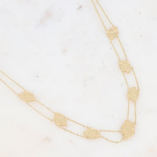 Charger l&#39;image dans la galerie, Collier double rangs avec pampilles géométriques martelées acier IKITA
