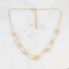 Charger l&#39;image dans la galerie, Collier double rangs avec pampilles géométriques martelées acier IKITA
