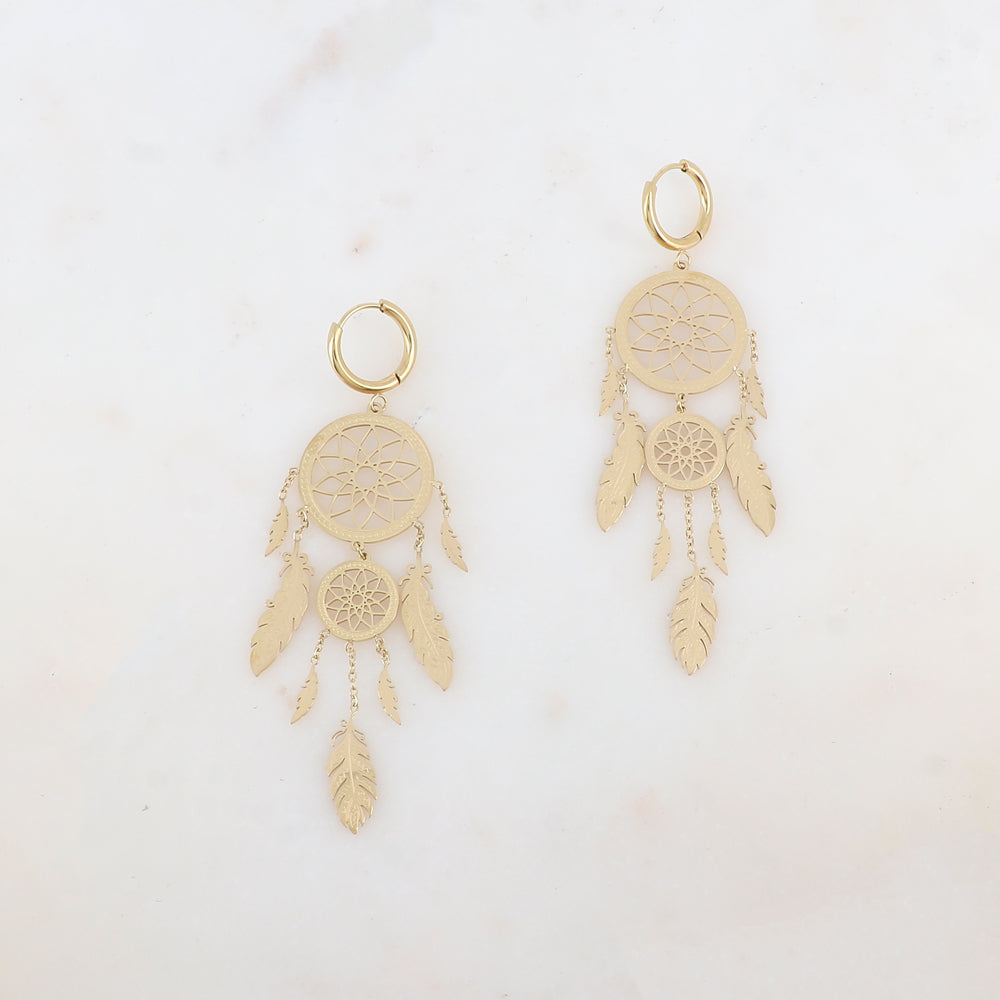 BOUCLES D'OREILLES Dame créoles et pampilles 