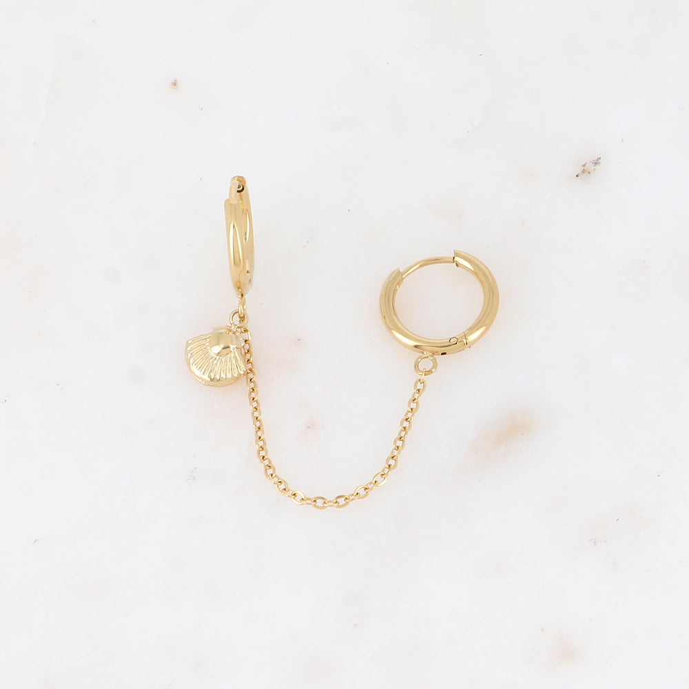 BOUCLE D'OREILLE Dame à l'unité pampille coquillage IKITA