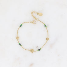 Charger l&#39;image dans la galerie, BRACELET Femme ACIER DORE BOHM PIERRES NATURELLES ET PASTILLES
