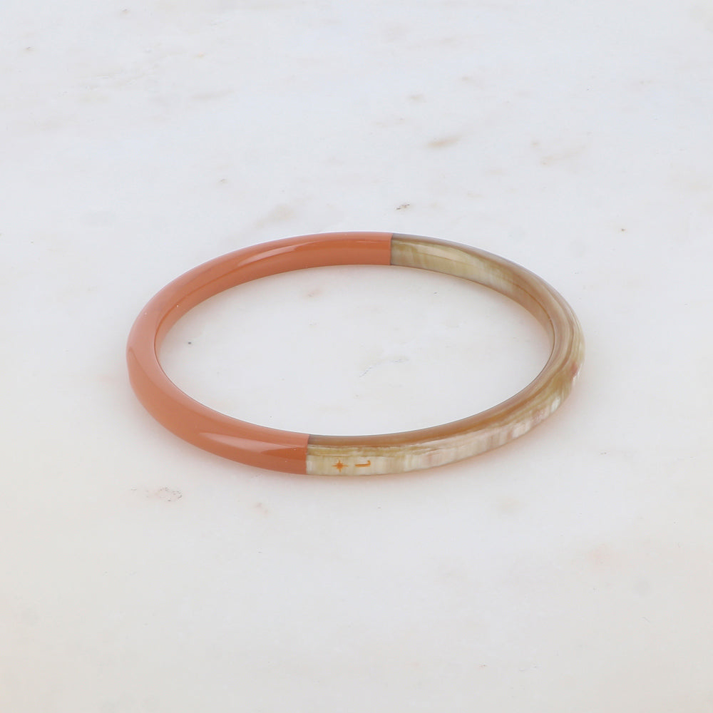 BRACELET Dame Jonc en corne de buffle laquée couleur marron BOHM