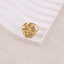 Charger l&#39;image dans la galerie, Bague avec pièce géométrique ondulée Acier IKITA
