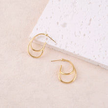 Charger l&#39;image dans la galerie, BOUCLES D&#39;OREILLES Dame puces double rang IKITA
