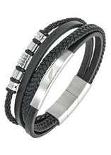 Charger l&#39;image dans la galerie, BRACELET Homme ALL BLACKS CUIR NOIR 682330
