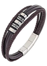 Charger l&#39;image dans la galerie, BRACELET Homme cuir et acier ALL BLACKS 682341
