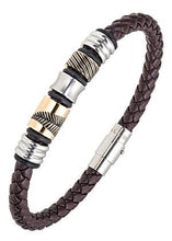 Charger l&#39;image dans la galerie, BRACELET Homme CUIR ET ACIER ALL BLACKS 682346
