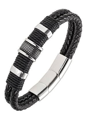BRACELET Homme cuir noir ALL BLACKS 682375