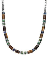 Charger l&#39;image dans la galerie, COLLIER Homme ACIER ET PIERRES NATURELLES ALL BLACKS 682421
