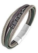 Charger l&#39;image dans la galerie, BRACELET Homme ALL BLACKS CUIR ET ACIER 682430
