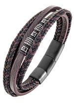 Charger l&#39;image dans la galerie, BRACELET Homme cuir et acier ALL BLACKS 682431
