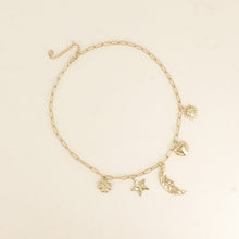 Charger l&#39;image dans la galerie, COLLIER Dame lune, soleil, coeur, étoile et trèfle BOHM
