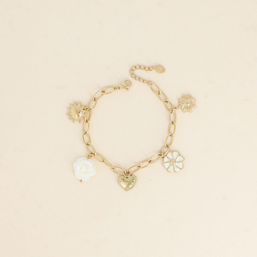 Bracelet Femme acier fleurs, soleil, coeur BOHM