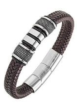 Charger l&#39;image dans la galerie, BRACELET Homme cuir marron et acier RUCKFIELD
