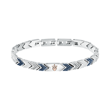 Charger l&#39;image dans la galerie, BRACELET Homme Acier Inoxydable à chevrons bleus MASERATI JM225AVD88
