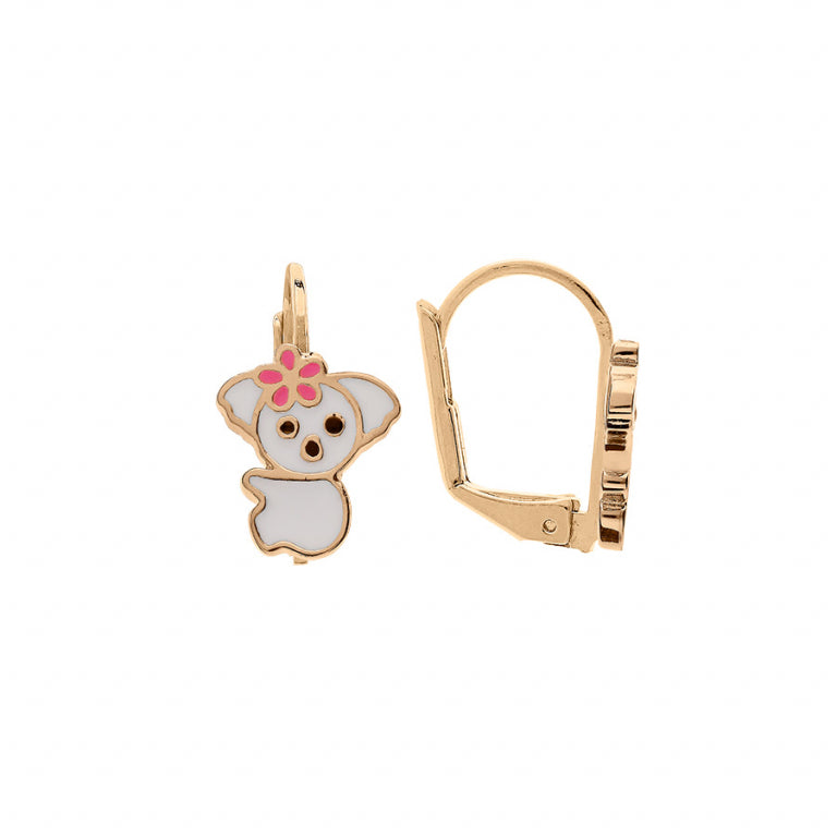 BOUCLES D OREILLES DORMEUSES Enfant PLAQUE OR KOALA