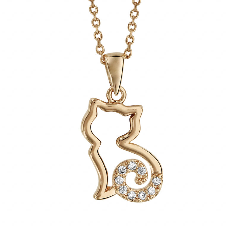 COLLIER Dame chat +oxydes PLAQUE OR