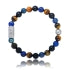 BRACELET Unisexe Agate noire / Lapis lazuli / Oeil de tigre LAUREN STEVEN