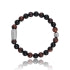 BRACELET Mixte Agate noire/Oeil de tigre rouge LAUREN STEVEN LSB08/149