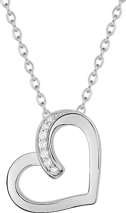 COLLIER Dame COEUR avec oxydes ARGENT