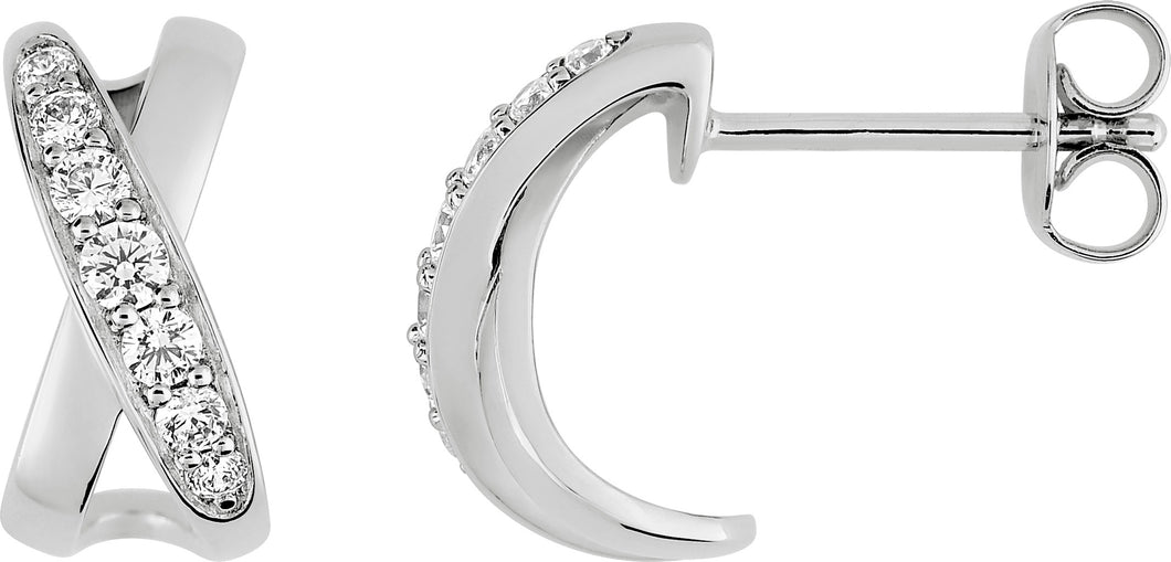 BOUCLES D''OREILLES Dame croisées oxydes ARGENT