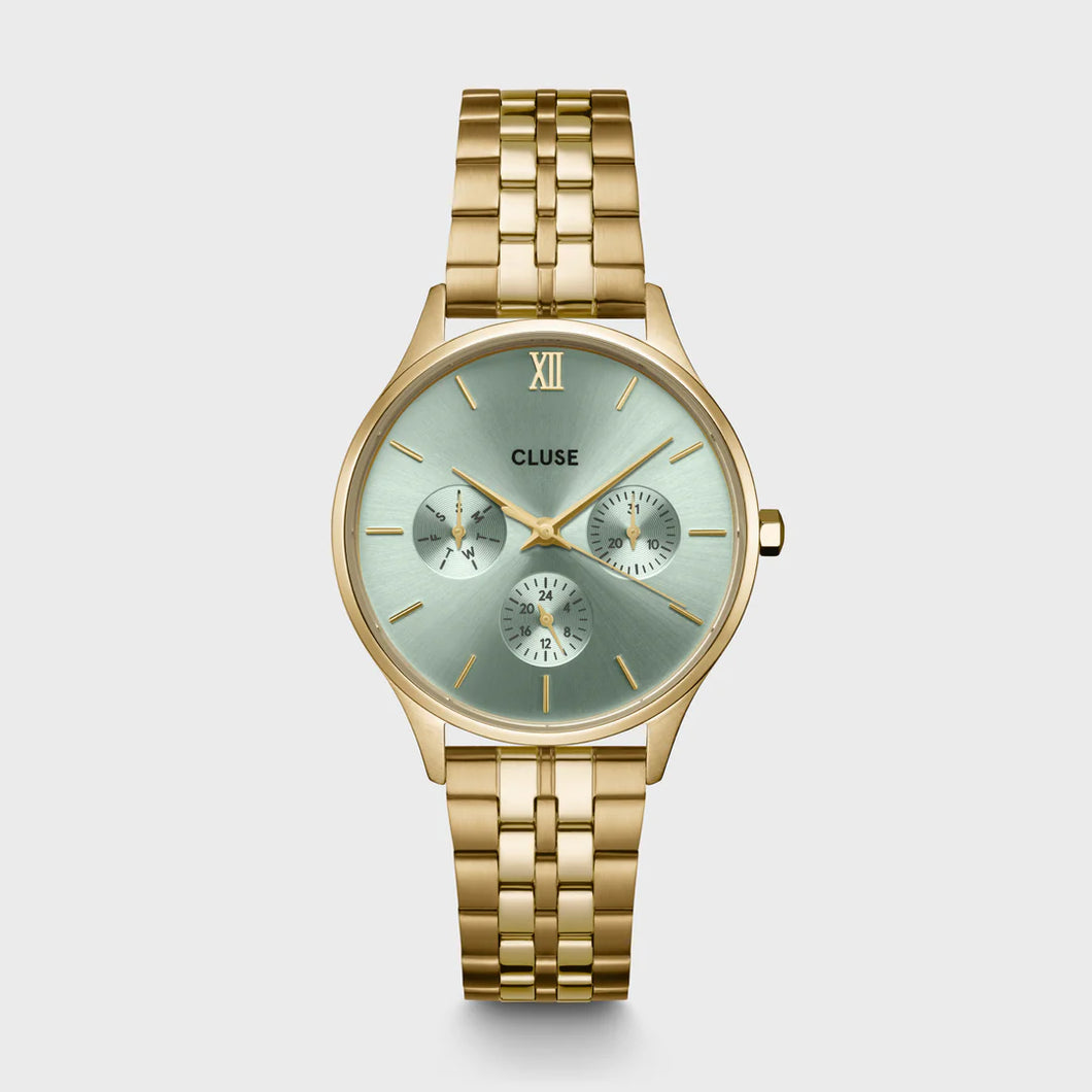 MONTRE Dame MINUIT multifonctions fond vert CLUSE CW10709
