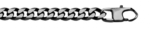 BRACELET ACIER MAILLE GOURMETTE PVD BROSSÉ ASPECT PATINÉ CHANFRIN BLEU OU NOIR