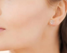 Charger l&#39;image dans la galerie, BOUCLES D&#39;OREILLES Dame puces coeur ARGENT
