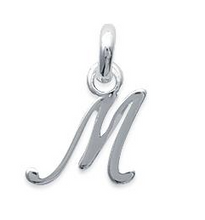 Charger l&#39;image dans la galerie, PENDENTIF Mixte PLAQUE OR INITIALE DECOUPEE M
