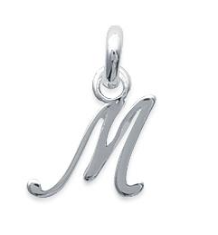 PENDENTIF Mixte PLAQUE OR INITIALE DECOUPEE M