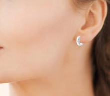 Charger l&#39;image dans la galerie, BOUCLES D OREILLES Créoles ARGENT RHODIE
