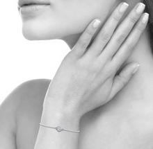 Charger l&#39;image dans la galerie, BRACELET Dame Pastille oxydes de zirconium ARGENT RHODIE
