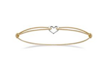 Charger l&#39;image dans la galerie, BRACELET Dame cordon réglable motif coeur ARGENT
