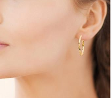 Charger l&#39;image dans la galerie, BOUCLES D&#39;OREILLES Dame créoles ondulées PLAQUE OR
