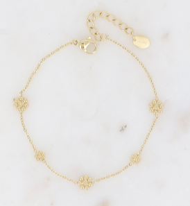 BRACELET Femme BOHM ACIER DORE FLEURS